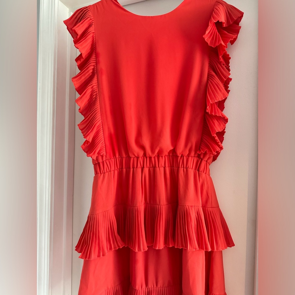 TCEC Flowy Coral Tiered Dress